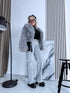 "GREY SMOG" artificial fur coat